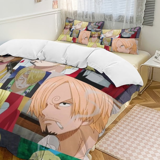 Vinsmoke Sanji Bed Duvet Cover Funny Anime Cartoon Bedding Sets Lightweight 3 Piece Comforter Sets