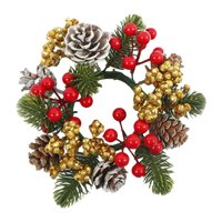 Magideal - Candelabro De Pilar Con Corona De Velas, Corona Artificial, Guirnalda Decorativa De Velas, Decoración Navideña Para Sala De Estar, Festival