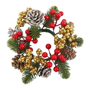 Magideal - Candelabro De Pilar Con Corona De Velas, Corona Artificial, Guirnalda Decorativa De Velas, Decoración Navideña Para Sala De Estar, Festival