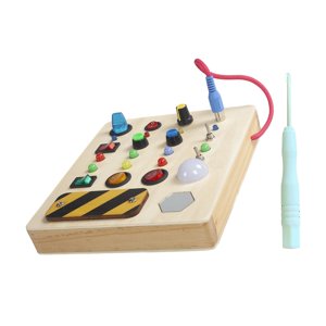 Magideal - Led Busy Board Learning Cognitive 1 2 3 4 Años De Edad Desarrollo Temprano Preescolar Habilidades Prácticas Para Los Dedos Juguete De Viaje Para