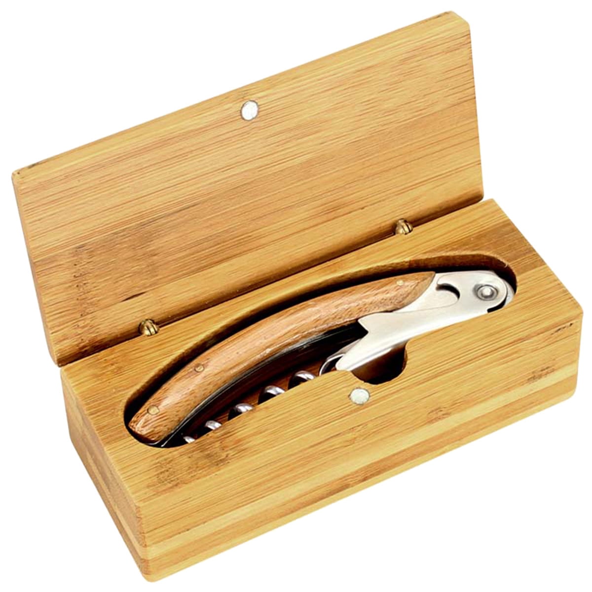 Importclick - Caja Elegante Descorchador Vino Bambú Ecológico