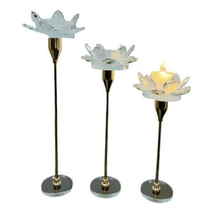 Genérico - Set 3 Portavelas Decorativo Flor Pétalos Adorno Hogar Jhn
