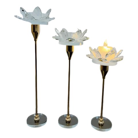 Genérico - Set 3 Portavelas Decorativo Flor Pétalos Adorno Hogar Jhn
