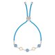 thumbnail image 1 of Pulsera Elegant Confetti Cali, baño de oro blanco, blanco/azul claro, 1 of 10