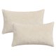 thumbnail image 1 of REGALWOVEN Paquete de 2 Fundas de Cojín Decorativas de Terciopelo Sólido con Textura de Escamas Modernas para Sofá Dormitorio Coche Blanco Lechoso 20" x 12", 1 of 6