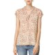 thumbnail image 2 of INSPIRE CHIC Blusa Floral de Regreso a Clases para Mujer, Manga Corta, Casual de Gasa con Volantes, Color Albaricoque XL, 2 of 7