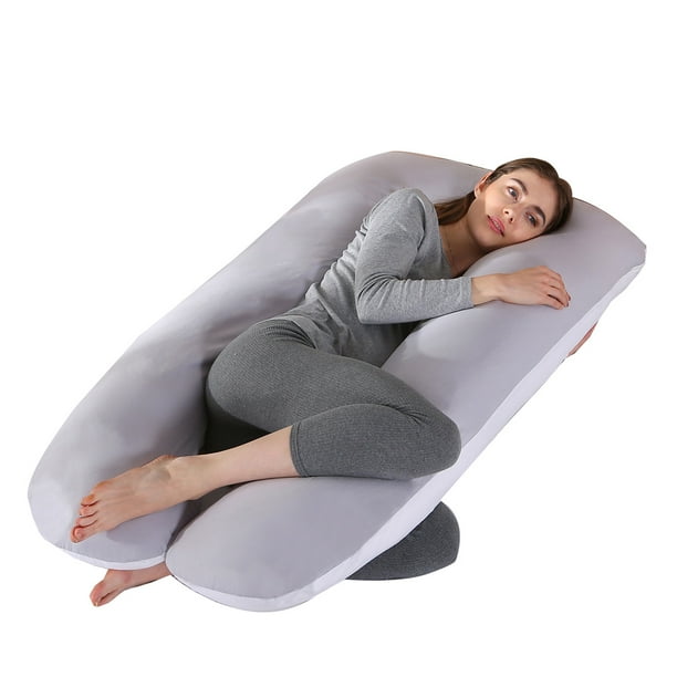 Almohada para embarazadas, almohada en forma de U desmontable y lavable, cojín grande, almohada de cintura