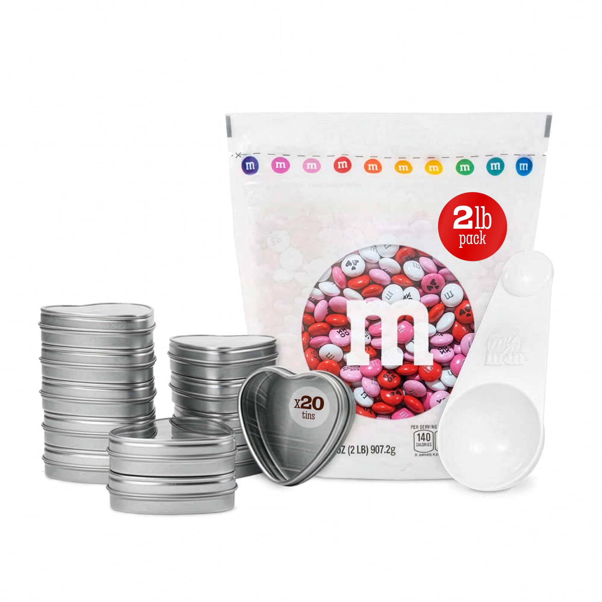 M&m’s World - Kit De Regalo De Chocolate M&m's Para El Día De San Valentín De 2 Libras Con 20 Latas