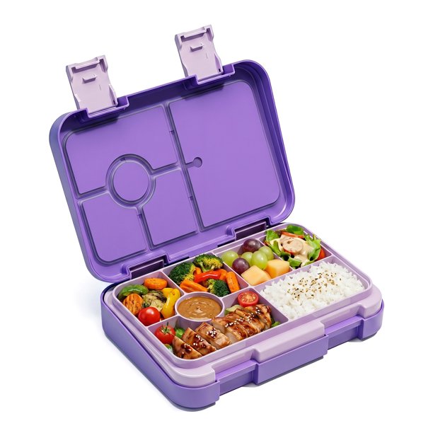 REGALWOVEN Caja Bento para Adultos, Material PP Resistente al Calor Contenedor Apilable para Preparación de Comidas para Trabajo y Viajes Púrpura