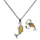 thumbnail image 1 of Juego De Joyas Ajustables Con Collar Y Anillo De Dedo Mood Con Cambio De Color De Delfín, 1 of 5