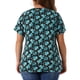 thumbnail image 3 of Agnes Orinda Blusas de Talla Grande para Mujeres Estampado Floral Manga Corta Cuello Redondo Camiseta Básica Casual Suelta 3X Azul, 3 of 6