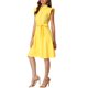 thumbnail image 4 of INSPIRE CHIC Vestido Camisero para Mujer Regreso a Clases Mangas Cortas Cuello en Punta Cinturón Botones Vestido Medio Amarillo M, 4 of 7