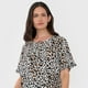 thumbnail image 3 of Blusa Mujer M/C Detalle Animal Print Beige Corona, 3 of 5