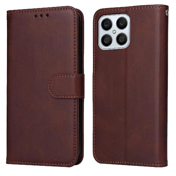 Funda Billetera para Honor X8B 5G con Porta Tarjetas y Soporte Ajustable Marrón