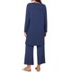 thumbnail image 3 of Conjunto de descanso para mujeres INSPIRE CHIC de 3 piezas, tejido acanalado elástico con top de tirantes y cárdigan a juego, pijamas, ropa de descanso, S Azul, 3 of 6