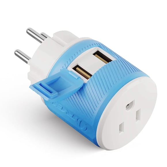 Adaptador de enchufe OREI 3 en 1 tipo H con doble USB para Israel
