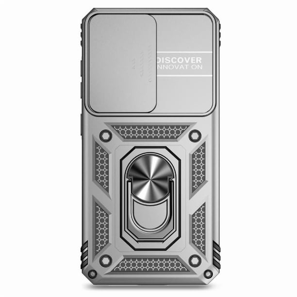 Funda Resistente Anillo Soporte Samsung Galaxy S25 Plus Privacidad Cámara Montaje Magnético Plata