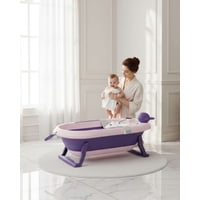 Decoideasemi - Bañera Tina Bebe Plegable Plegable Con Accesorios Morado