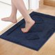 thumbnail image 2 of REGALWOVEN Alfombra de baño con patrón de corazón lindo, alfombra de baño suave y absorbente antideslizante lavable, alfombra de baño de secado rápido azul 20" x 32", 2 of 7