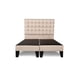 thumbnail image 2 of Cama 2 plazas completa Base americana + colchón de resortes + respaldo cuadros beige, 2 of 2