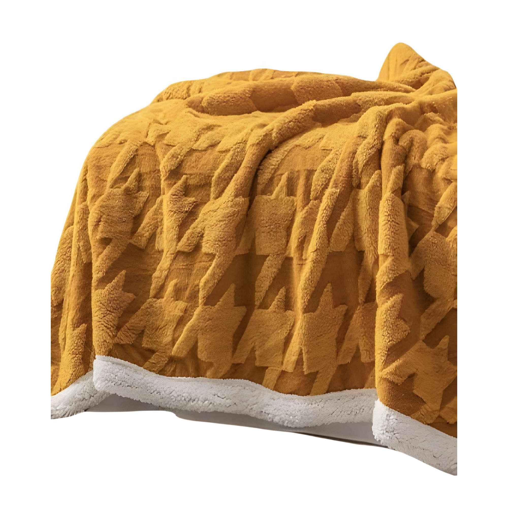 Genérico - Frazada Con Chiporro Elegante 2 Plazas Amarillo