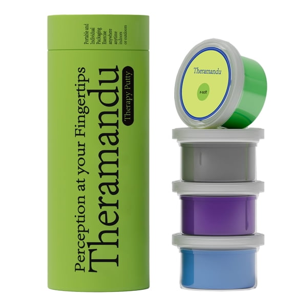 Therapy Putty Theramandu, paquete de 4 unidades (90 ml cada una) para niños y adultos