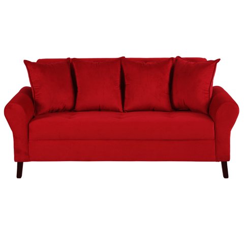 Bodevir - Sofa Lua 3C Felpa 20 Rojo
