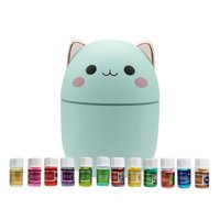 Disparo - Pack Humidificador Diseño Gato Verde + 12 Esencias Aromaticas