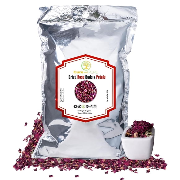 Capullos y pétalos de rosa secos comestibles Cure wid Pure 454 g