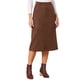 thumbnail image 4 of INSPIRE CHIC Falda de Mujer de Gamuza Sintética con Cintura Alta Elástica para Otoño Invierno, Falda Midi en Línea A con Bolsillos XL Café, 4 of 6