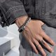 thumbnail image 2 of Pulsera de Acero de Titanio de Dos Capas para Hombre de 21 Cm, Pulsera de Cadena con Cuentas de Jaspe Mapa y Ónix Negro Mate con Cierre de Palanca OT, Brazalete Apilable de Hip Hop Punk para Uso, 2 of 7