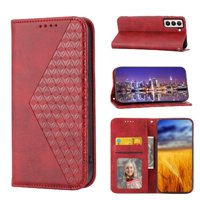 Funda Flip Foxdock Para Samsung Galaxy S22 , Estilo Billetera Con Diseño Rombo, Correa De Mano Y Soporte, Uso Diario