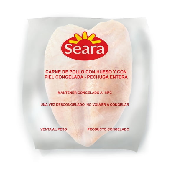 Pollo Pechuga Con Hueso y Piel Congelada, 800 g