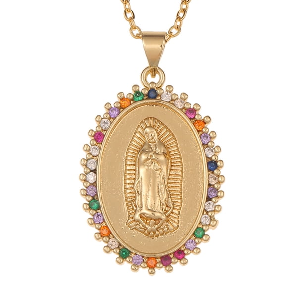 Gorgeous Women's Copper Virgin Mary Pendant Necklace - Perfect Holiday Gift for Believers!