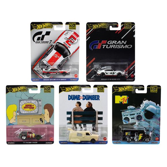 Set de 5 Autos de Metal Fundido Hot Wheels Cultura Pop 2024