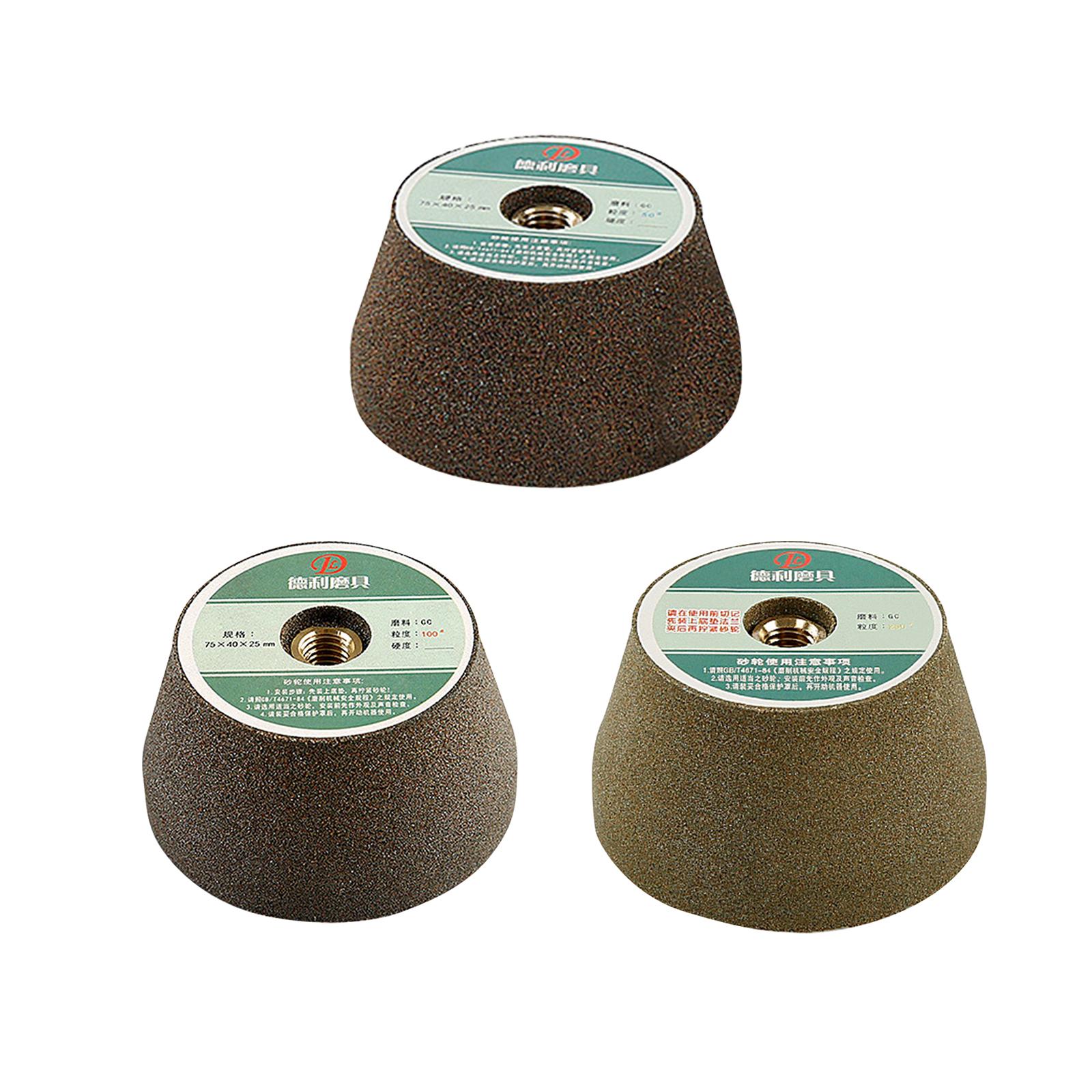 Ioensy - Rueda De Piedra Abrasiva Para Amoladora Angular M10, Rueda De Copa Abocinada De Granito, 3 Uds.