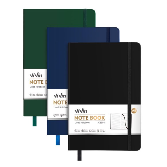 Cuaderno ViVin A5 192 págs rayado 5,5 x 8,3 cm Pack de 3