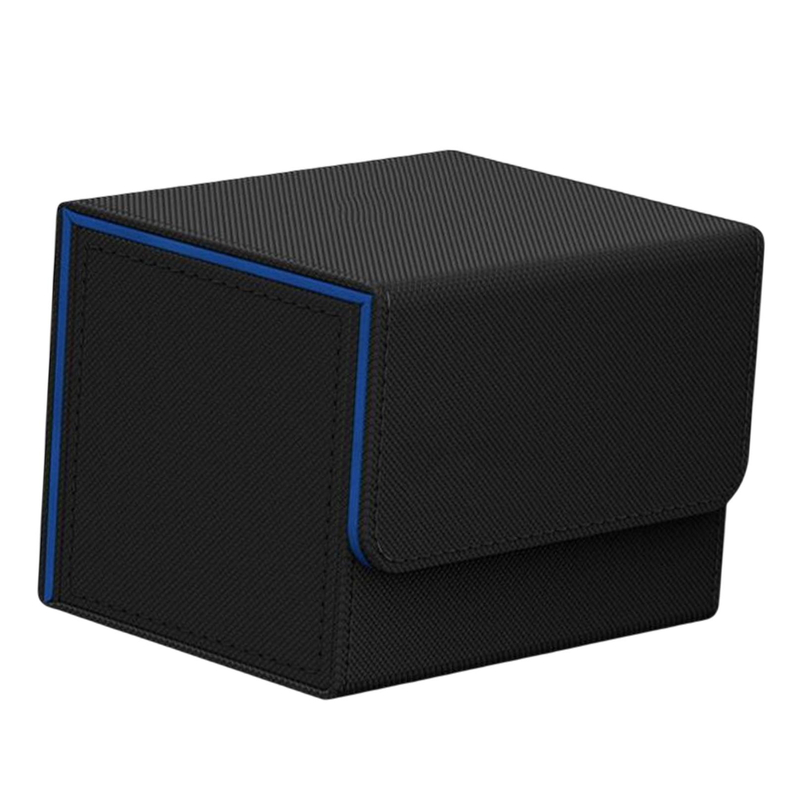 Magideal - Trading Card Deck Box Organizador Contenedor De Almacenamiento Con Cierre De Imán Para Tcg , Azul Negro