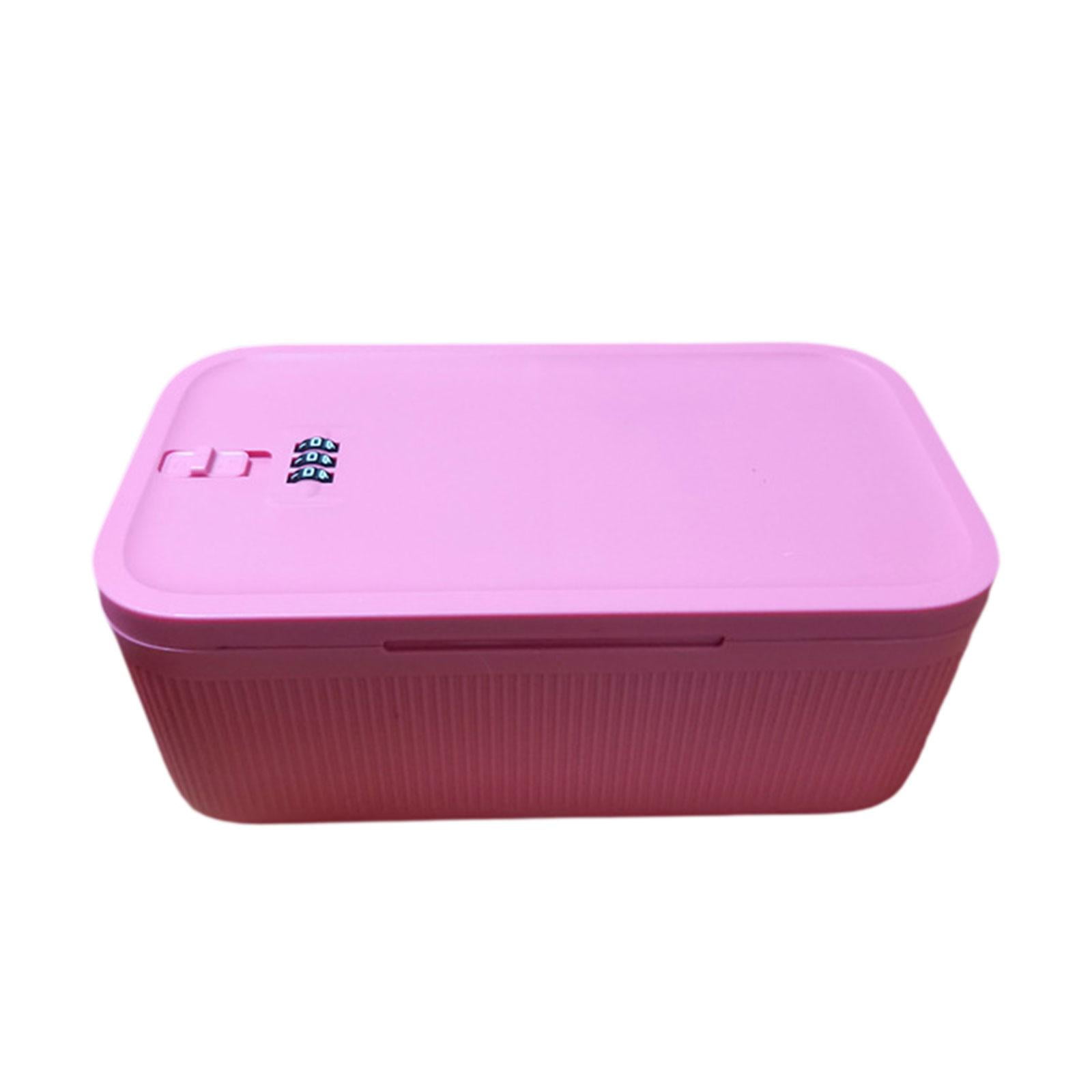 Bothyi - Caja De Seguridad Para Teléfono, Cómoda Caja De Almacenamiento Con Cerradura Para Dormitorio, Sala De Estar, Mesa, Color Rosa