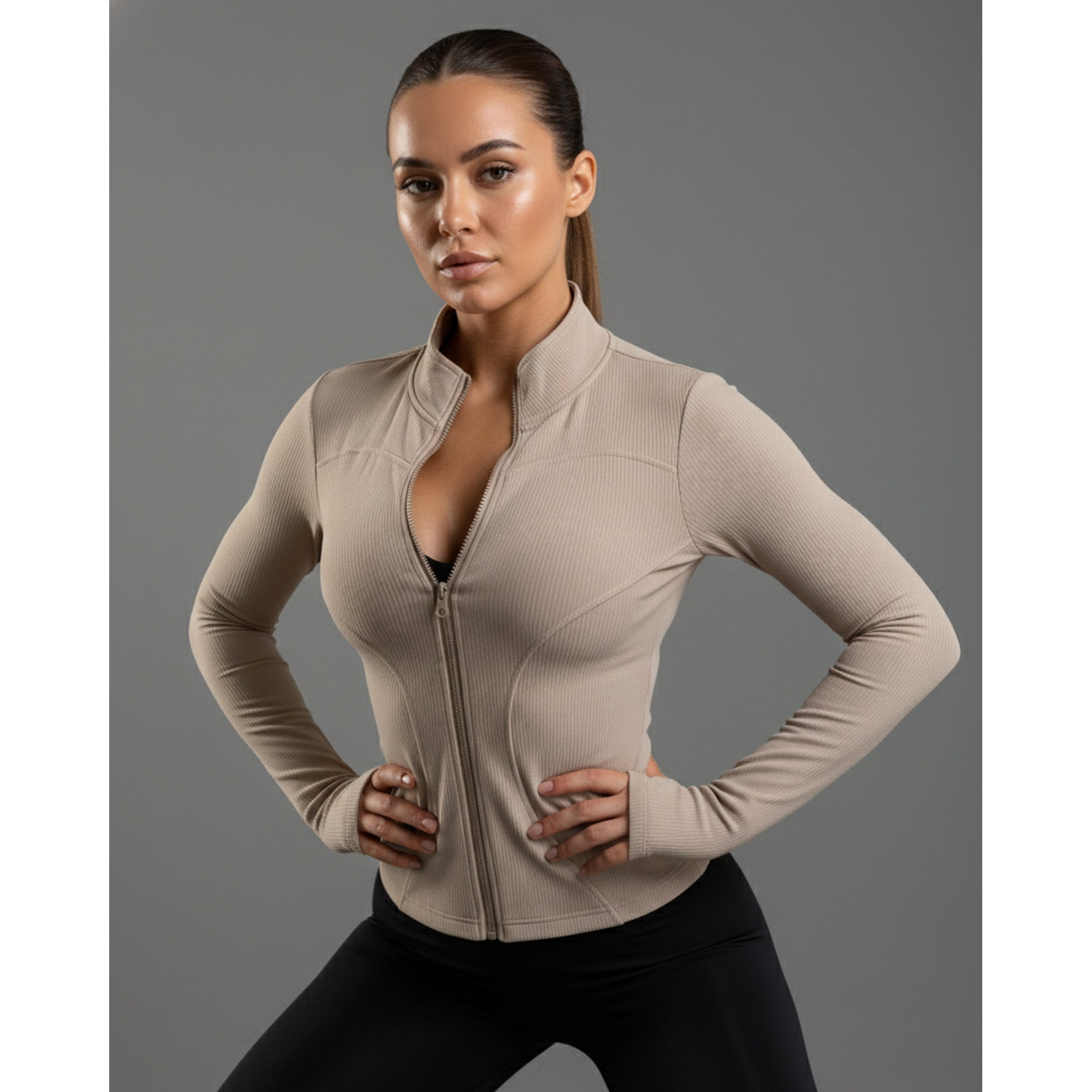 Flix Spa - Chaqueta Deportiva Mujer Ajustada Gym Manga Larga