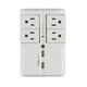 thumbnail image 1 of Regleta Sanus 1080J 4 tomas giratorias y 2 puertos USB, color blanco, 1 of 5