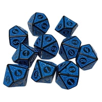 Magideal - 10X Dados Poliédricos Juego De Dados Juguetes De Barra Dados De Múltiples Caras Dados Acrílicos D10 Para Juegos De Mesa Juego De Mesa Reunión Familiar Azul