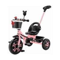 Genérico - Triciclo Infantil Metálico Guía Peso Máximo Rosado