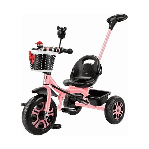 Genérico - Triciclo Infantil Metálico Guía Peso Máximo Rosado