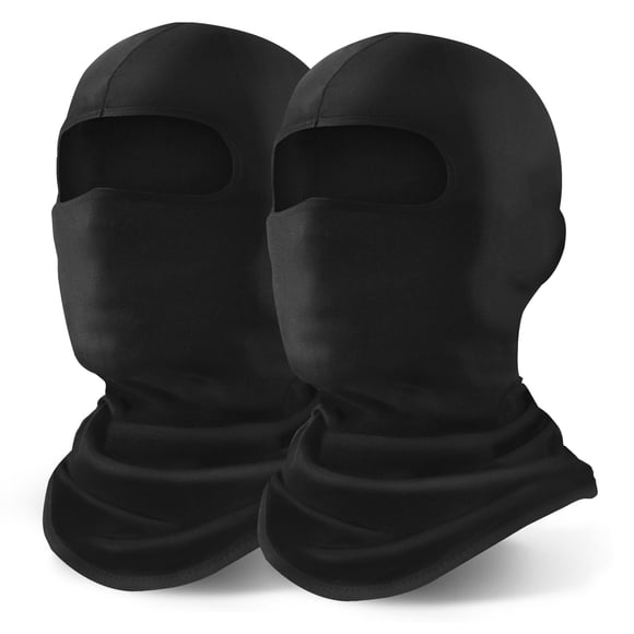 Máscara de esquí con pasamontañas YESLIFE negra para hombre y mujer, x2