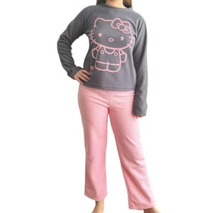 Pijama Micropolar Mujer Hello Kitty Gris Oscuro S