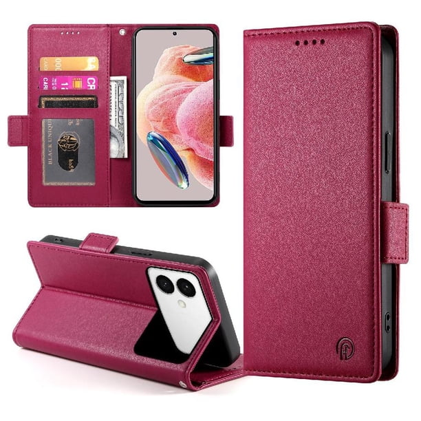 Funda Cartera Magnética con Tarjetas y Soporte para Samsung Galaxy S26 Edge Rojo
