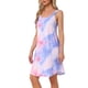 thumbnail image 4 of Vestido de dormir sin mangas con estampado floral para mujeres con bolsillos para ropa de noche cómoda y descanso M Tie-Dye, 4 of 6