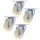 thumbnail image 4 of Paquete De 4 Uds. Ruedas Giratorias De Placa Giratoria De PP Blanco De 3'' 90kg 200lbs Resistentes Al Desgaste, 4 of 5