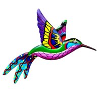 Magideal - Colibrí De Hierro Forjado, Decoración Para Hogar Antioxidante, Arte De Estatua Colgante, Escultura Colorida, Decoración De Pared De Fácil Instalación Rosa